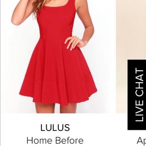 LULUS RED DRESS BARLEY WORN